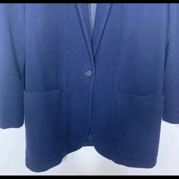 Shin Choi Vintage Oversized Navy Wool Cashmere Blazer Size Medium - Picture 7 of 8